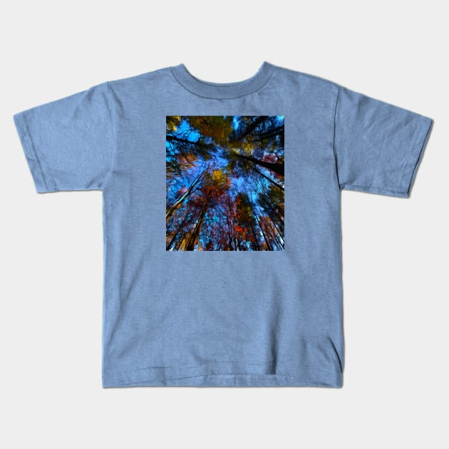 Looking up on an autumn day Kids T-Shirt by Dillyzip1202